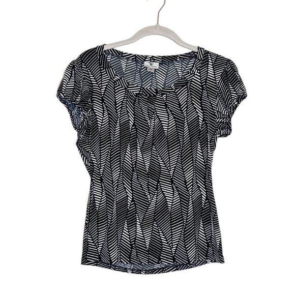 Worthington Tops - Worthington Women's Abstract Multicolor Print Stretch Short Sleeve Top  - Sz PS
